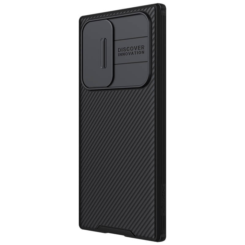 Фото Карбоновая накладка Nillkin Camshield (шторка на камеру) для Samsung Galaxy S23 Ultra (Черный / Black) в магазине vchehle.ua