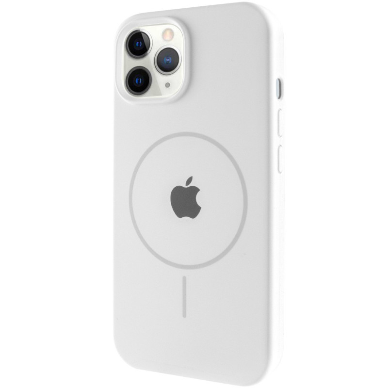 Чохол Silicone Case Full Protective (AA) with Magnetic Safe на Apple iPhone 12 Pro Max (6.7") (Білий / White)