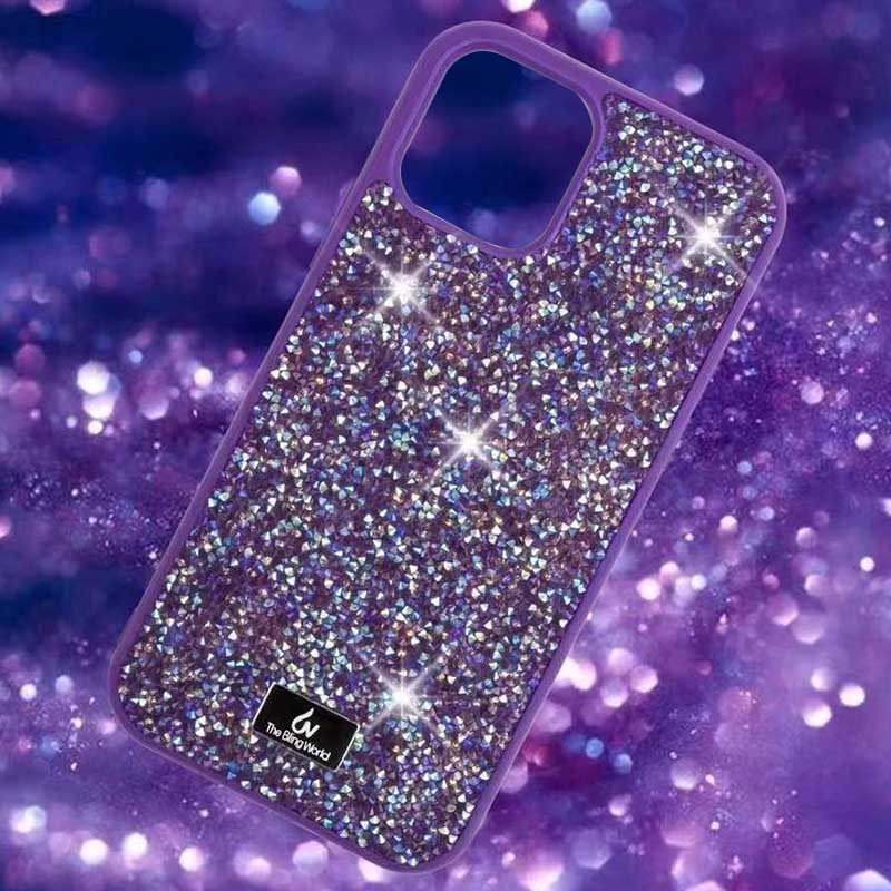 Фото TPU чехол Bling World Rock Diamond для Apple iPhone 14 Pro (6.1") (Фиолетовый) на vchehle.ua