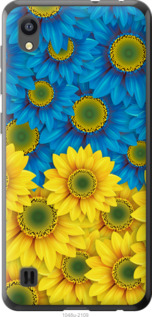Чехол Жёлто-голубые цветы для ZTE Blade A5 2019