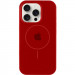 Чехол Silicone Case Full Protective (AA) with Magnetic Safe для Apple iPhone 16 Pro (6.3") (Красный / Deep Red)