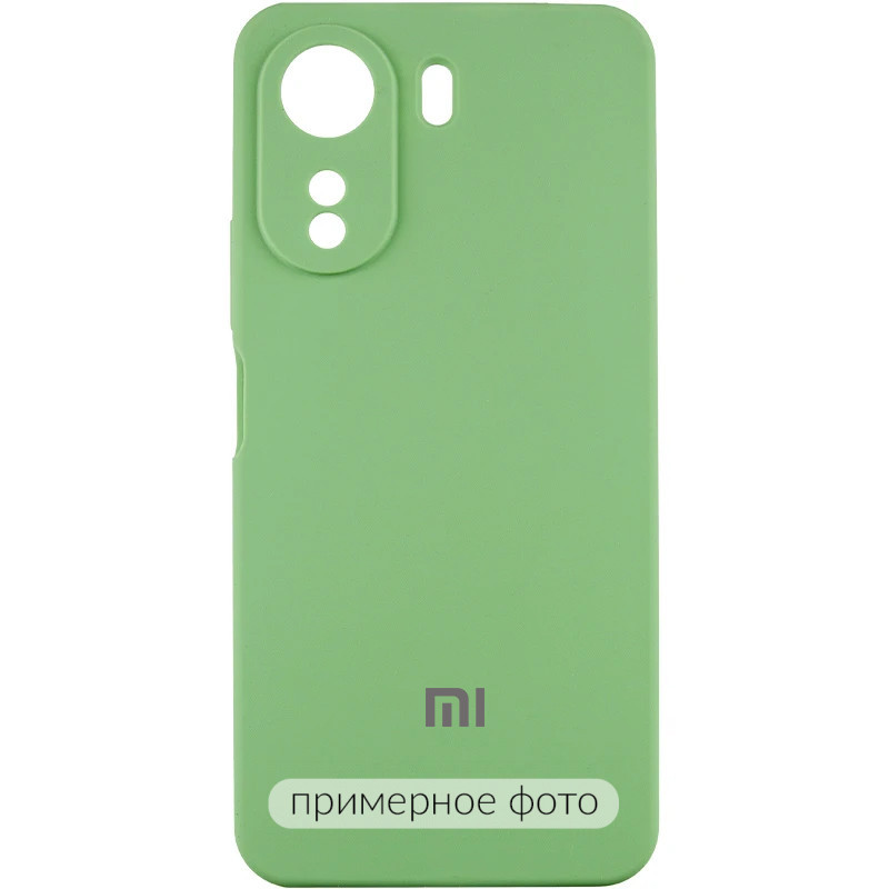 Чохол Silicone Cover Lakshmi Full Camera (AAA) with Logo на Xiaomi Redmi 13C / Poco C65 (М'ятний / Mint)