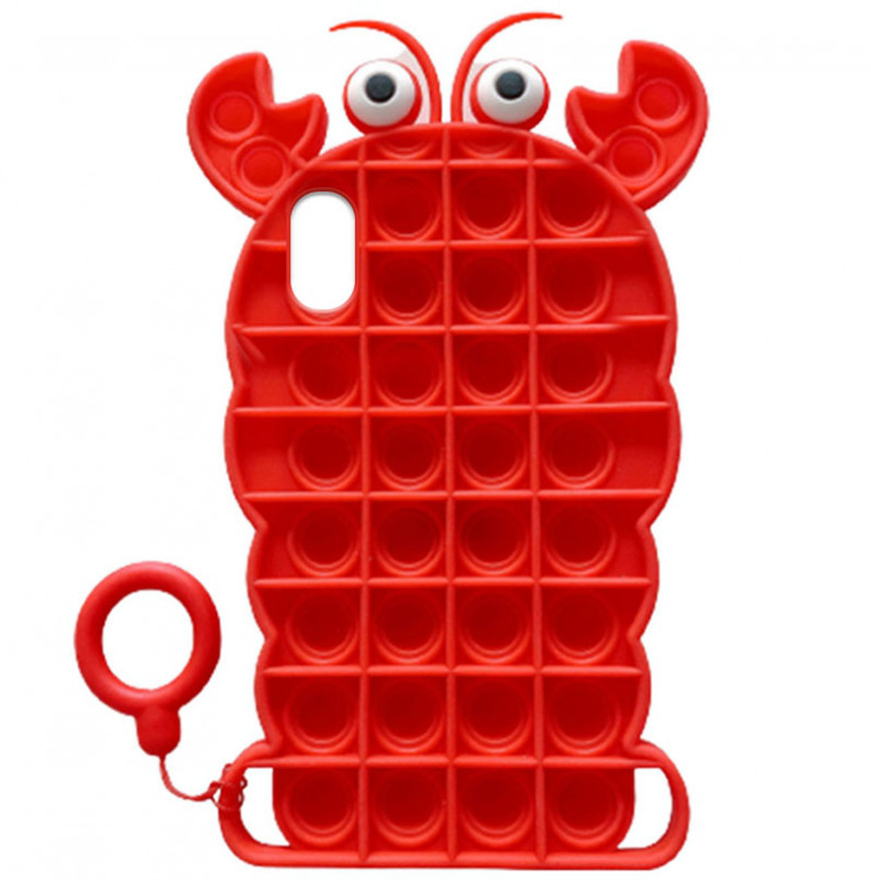 

Фигурный силиконовый 3D чехол-антистресс Pop it Лобстер для iPhone XS (5.8") (Красный) 1160132