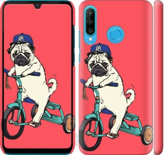 

Чехол Мопс на велосипеде для Huawei P30 Lite 703037