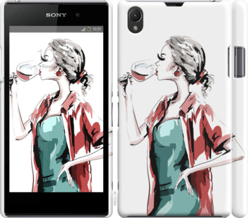 

Чехол Девушка с бокалом для Sony Xperia Z1 C6902 841561