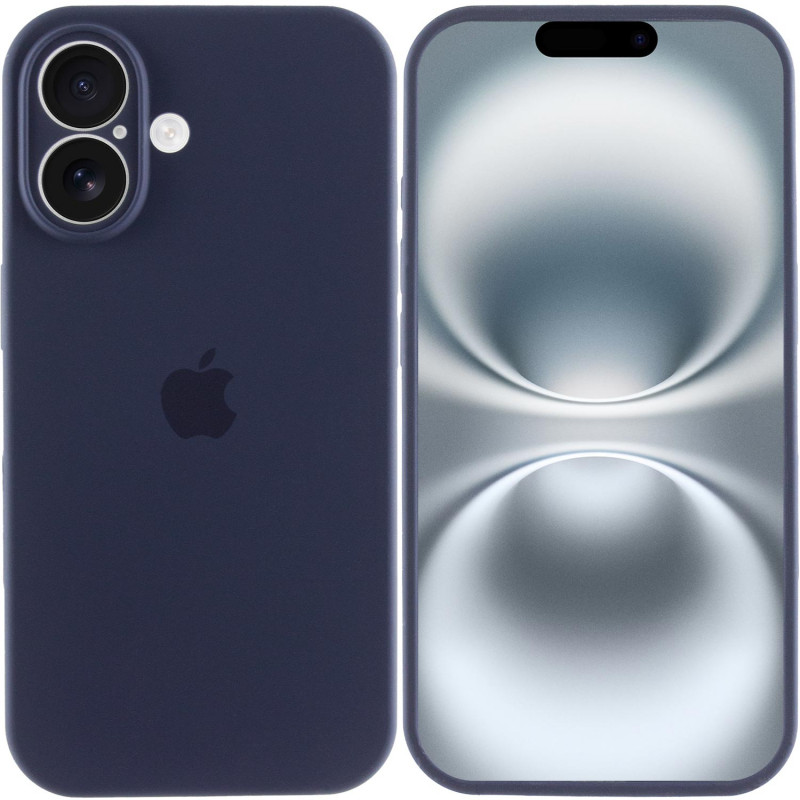 Фото Чохол Silicone Case Full Camera Protective (AA) на Apple iPhone 16 Plus (6.7") (Темно-синій / Midnight blue) на vchehle.ua