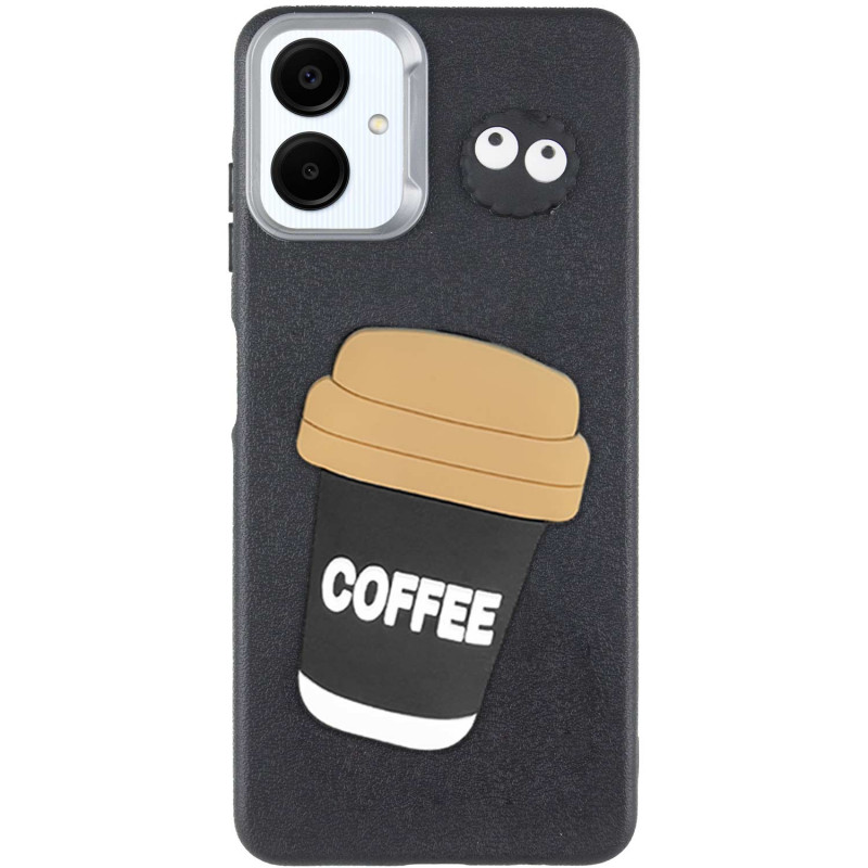 Чехол TPU Leather Toys для Samsung Galaxy A06 (Coffee / Black)