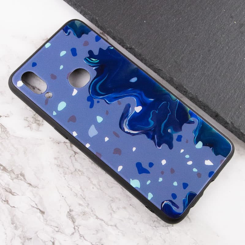 Фото TPU+Glass чохол Diversity на Samsung Galaxy A10s (Stains blue) в маназині vchehle.ua