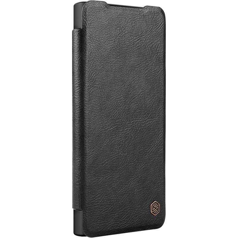 Фото Кожаный чехол-книжка Nillkin Qin Pro Camshield для Samsung Galaxy S22 Ultra (Черный) в магазине vchehle.ua
