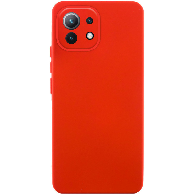 Чохол Silicone Cover Lakshmi Full Camera (AA) на Xiaomi Mi 11 Lite (Червоний / Red)