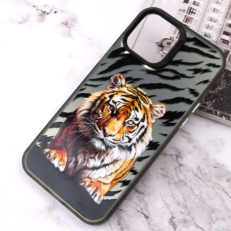 Фото TPU+PC чохол TakiTaki Magic glow на Samsung Galaxy A23 4G (Tiger on the ground / Black) в маназині vchehle.ua