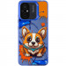 TPU+PC чохол TakiTaki Graffiti magic glow на Xiaomi Redmi 12C (Corgi dog / Blue)