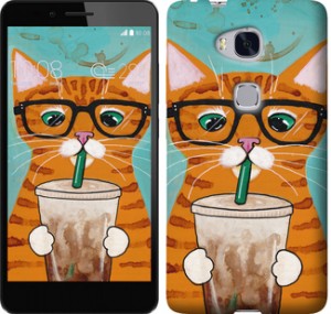 Чохол Зеленоокий кіт в окулярах для Huawei Honor 5X