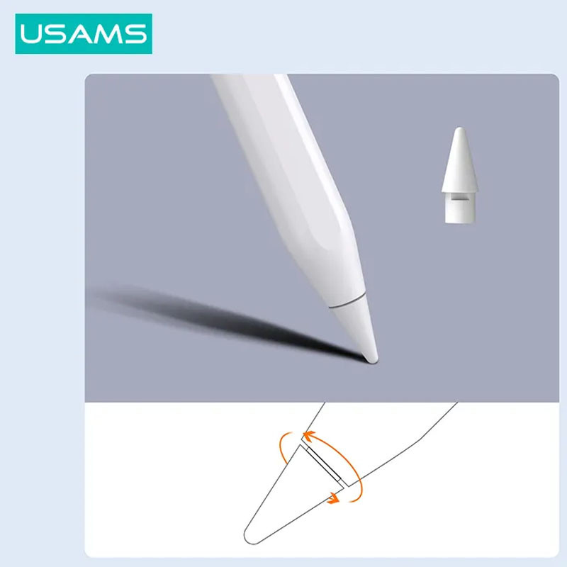 Стилус Usams US-ZB254 Magnetic Charging Tilt-sensitive Active Touch Capacitive (White) в магазине vchehle.ua