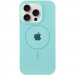 Чехол Silicone Case Full Protective (AA) with Magnetic Safe для Apple iPhone 14 Pro (6.1") (Бирюзовый / Light Turquoise)