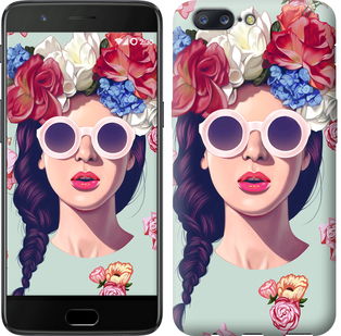

Чехол Девушка с цветами для OnePlus 5 428327