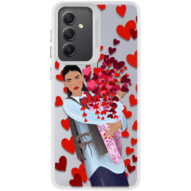 TPU+PC чехол TakiTaki Love magic glow для Samsung Galaxy A34 5G (Girl in love / White)