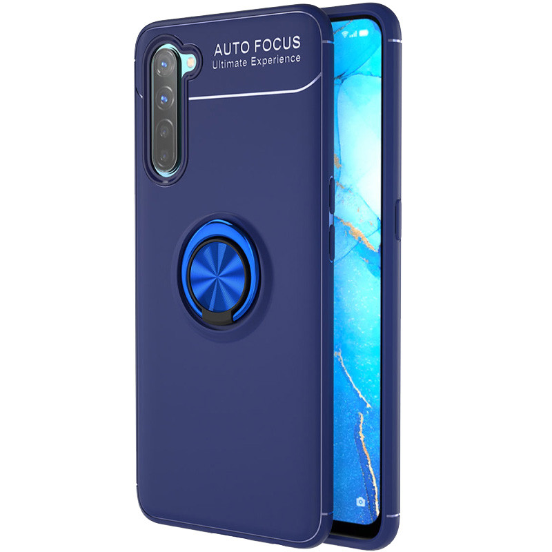 

TPU чехол Deen ColorRing под магнитный держатель (opp) для Oppo Reno 3 / Oppo A91 (Синий / Синий) 925777