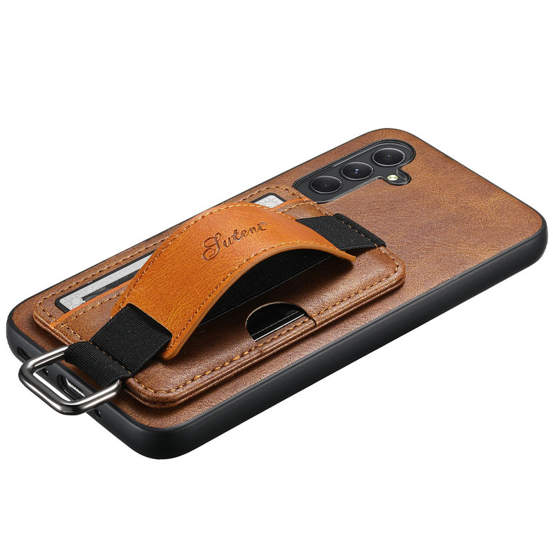 Купити Шкіряний чохол Wallet case and straps на Samsung Galaxy A14 4G/5G (Коричневий / Brown) на vchehle.ua