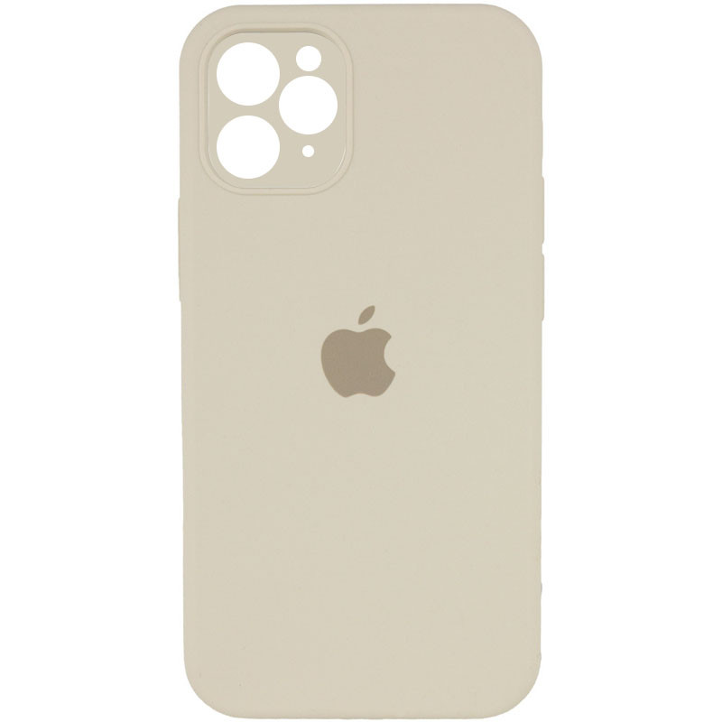 Чохол Silicone Case Square Full Camera Protective (AA) на Apple iPhone 11 Pro Max (6.5") (Бежевий / Antigue White)