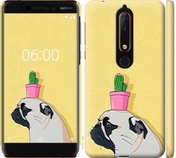 

Чехол Мопс с кактусом для Nokia 6.1 795908