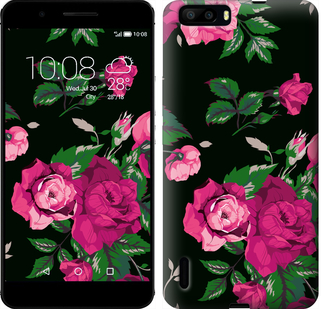 

Чохол Троянди на чорному тлі на Huawei Honor 6 Plus 547108
