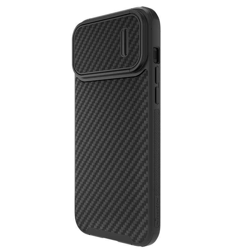 Карбонова накладка Nillkin Synthetic Fiber S на Apple iPhone 14 Pro Max (6.7") (Black) в магазині vchehle.ua