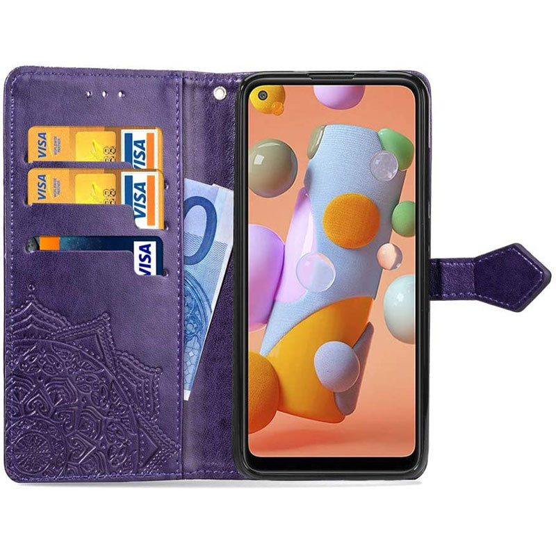 Кожаный чехол (книжка) Art Case с визитницей для Samsung Galaxy A11 / M11 (Фиолетовый) в магазине vchehle.ua