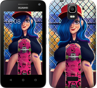 

Чехол Прикольная девочка со скейтбордом для Huawei Ascend Y3C 618437