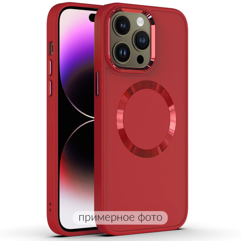 TPU чехол Bonbon Metal Style with Magnetic safe для Apple iPhone 16 Pro (6.3") (Красный / Red)