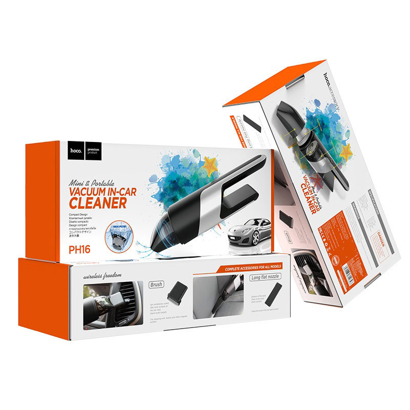 Заказать Портативный пылесос Hoco PH16 Azure portable car vacuum cleaner (Black / Silver) на vchehle.ua