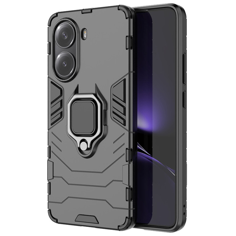 Ударопрочный чехол Transformer Ring for Magnet для Xiaomi Poco X7 Pro (Черный / Soul Black)