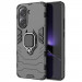 Ударопрочный чехол Transformer Ring for Magnet для Xiaomi Poco X7 Pro (Черный / Soul Black)