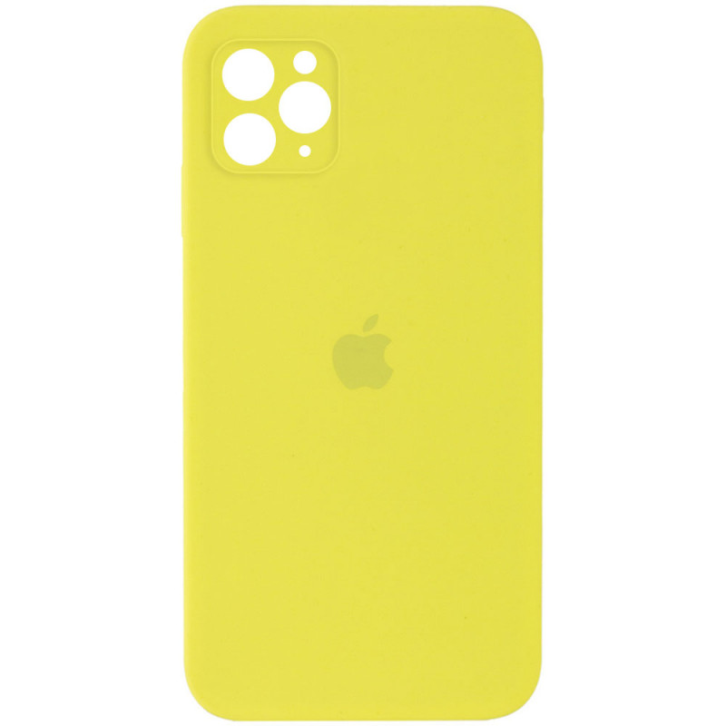 Чохол Silicone Case Square Full Camera Protective (AA) на Apple iPhone 11 Pro (5.8") (Жовтий / Bright Yellow)