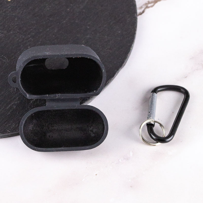 Купити Силіконовий футляр з мікрофіброю для навушників Airpods 1/2 (Чорний / Black) на vchehle.ua