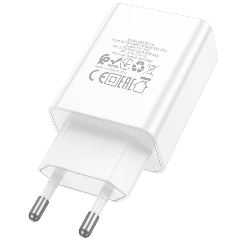 СЗУ Borofone BA21A Pro Long journey PD20W (1USB-C) (White) в магазине vchehle.ua