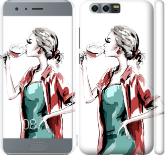 

Чехол Девушка с бокалом для Huawei Honor 9 841755