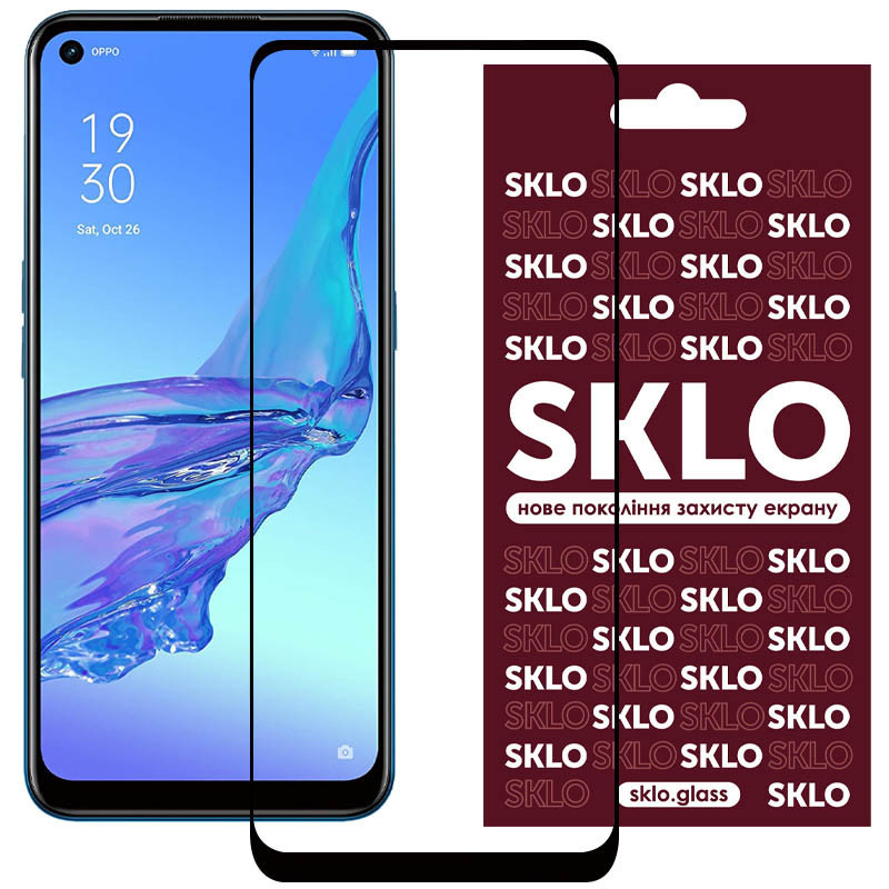 Захисне скло SKLO 3D (full glue) на Oppo A74 4G / Realme 8 / 8 Pro (Чорний)