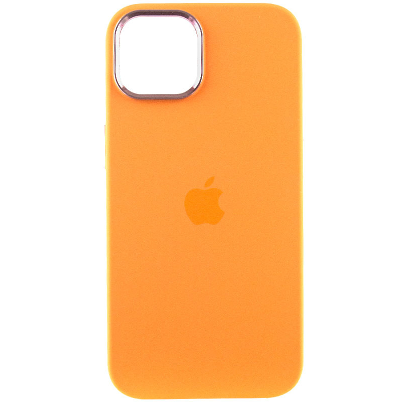 Фото Чехол Silicone Case Metal Buttons (AA) для Apple iPhone 14 (6.1") (Оранжевый / Marigold) на vchehle.ua