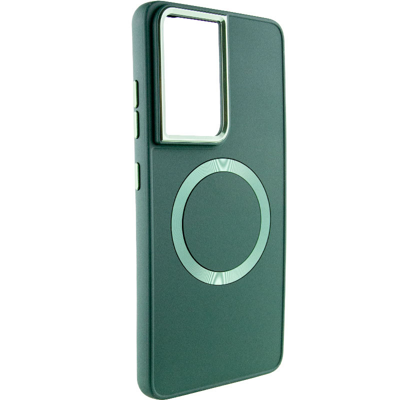 TPU чехол Bonbon Metal Style with Magnetic safe для Samsung Galaxy S24 Ultra (Зеленый / Army Green)