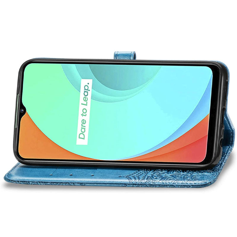 Кожаный чехол-книжка Art Case с визитницей для Realme C11 (Синий) в магазине vchehle.ua