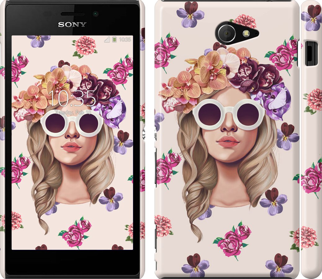 

Чохол Дівчина з квітами v2 на Sony Xperia M2 D2305 190344
