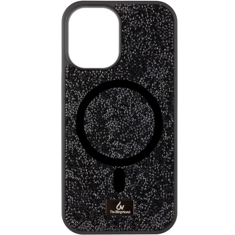 TPU чехол Bling World Rock Diamond with Magnetic Safe для Apple iPhone 14 (6.1") (Black)