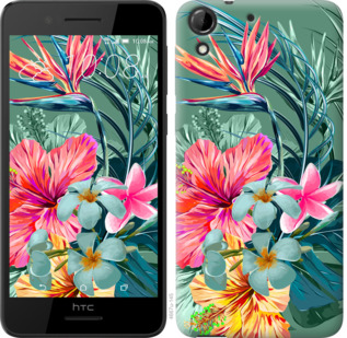 

Чехол Тропические цветы v1 для HTC Desire 728G 844939