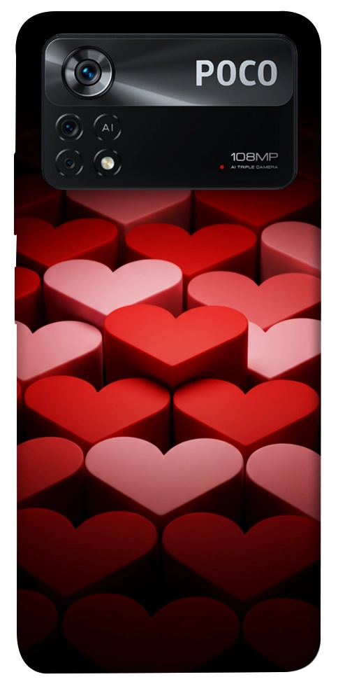 Чехол Hearts pattern для Xiaomi Poco X4 Pro