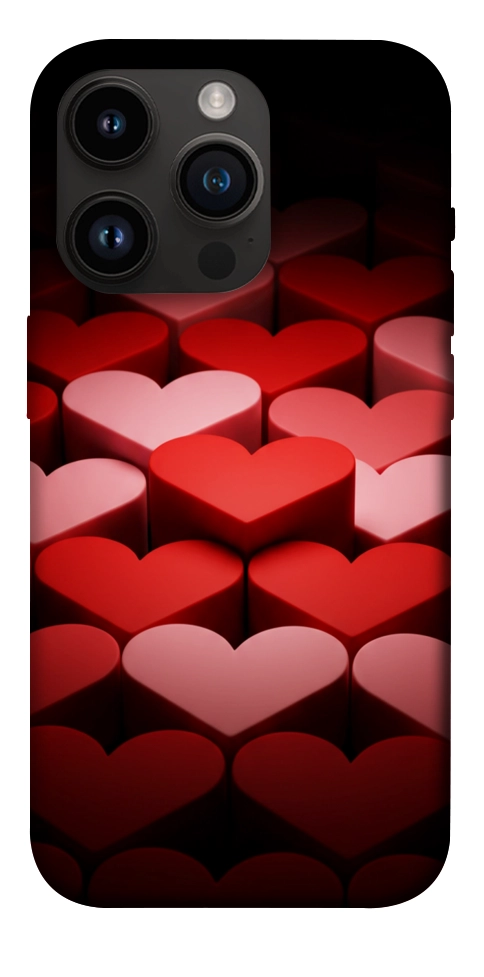 Чехол Hearts pattern для iPhone 14 Pro