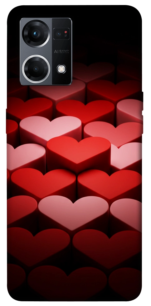 Чехол Hearts pattern для Oppo Reno 7 4G