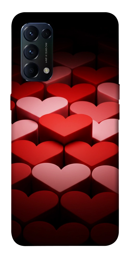 Чехол Hearts pattern для Oppo Reno 5 4G