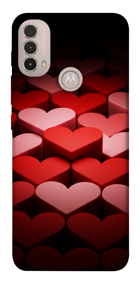 Чохол Hearts pattern для Motorola Moto E40