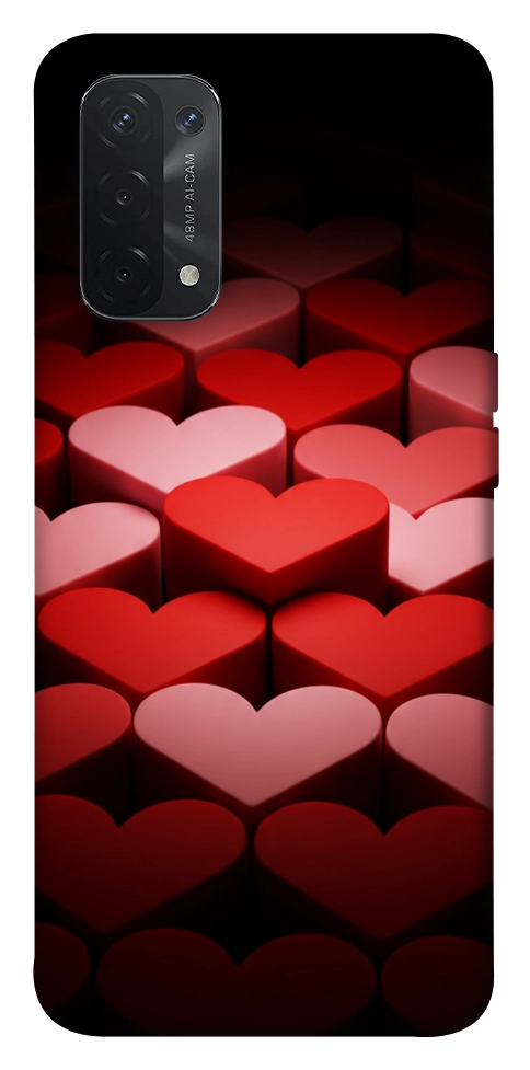 Чехол Hearts pattern для Oppo A74 5G